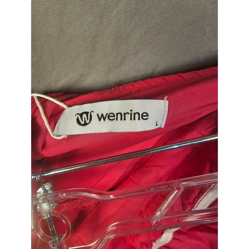 Wenrine Womens Strapless Bubble Hem Mini Dress Pink Smocked Back Large NWT - Picture 4 of 4